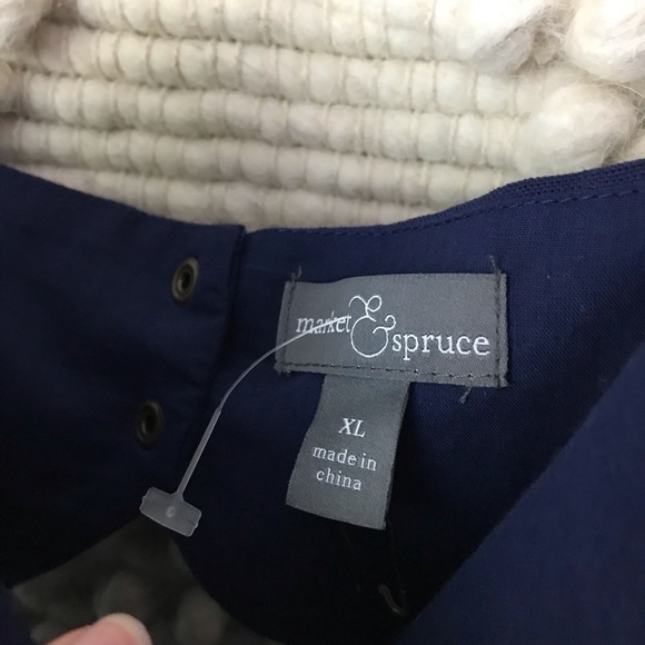 Stitch Fix Market & Spruce Scallop Linen Dress Open Back Cutout XL - Picture 6 of 6